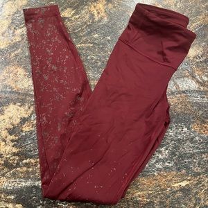 Lululemon speed wunder leggings 28” *speckled shine (garnet) size 4